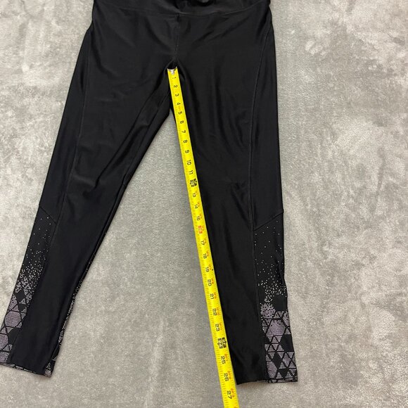 Women's SPALDING Yoga Active Leggings High Waist Plus Size 2XL Black GRAY - Picture 4 of 10